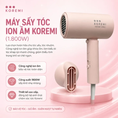 Máy sấy tóc ion 1.800W bảo vệ tóc, làm mượt nhanh, gập gọn nhẹ tiện lợi Giá chỉ 289.700₫ 10 Máy sấy tóc ion 1.800W bảo vệ tóc, làm mượt nhanh, gập gọn nhẹ tiện lợi Giá chỉ 289.700₫ 10