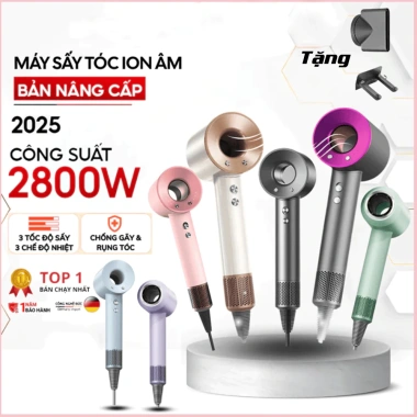 Máy sấy tóc ion 2 chiều nóng lạnh 2.500W, 12 tháng bảo hành, tốc độ nhanh, giá ưu đãi 276k