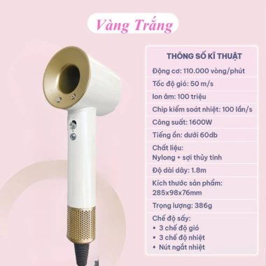 Máy sấy tóc ion 2 chiều nóng lạnh 2.500W, 12 tháng bảo hành, tốc độ nhanh, giá ưu đãi 276k