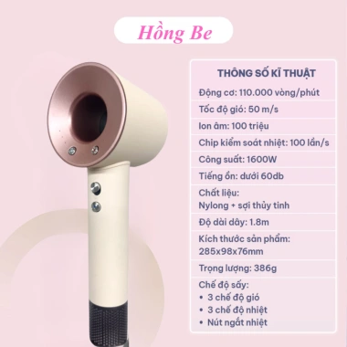 Máy sấy tóc ion 2 chiều nóng lạnh 2.500W, 12 tháng bảo hành, tốc độ nhanh, giá ưu đãi 276k