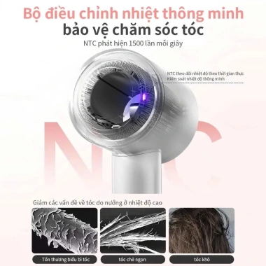 Máy sấy tóc ion âm 2 chiều 2.800W, nóng lạnh, 3 tốc độ gió & nhiệt, bảo hành 12 tháng - 309k