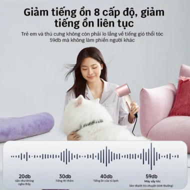 Máy sấy tóc ion âm 2 chiều, 3 chế độ sấy mạnh, bảo vệ tóc, công suất lớn, giá 370.000₫