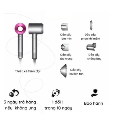 Máy sấy tóc ion âm 2 chiều nóng lạnh 2.800W, 3 chế độ, đầu tạo kiểu, chỉ 299.000₫