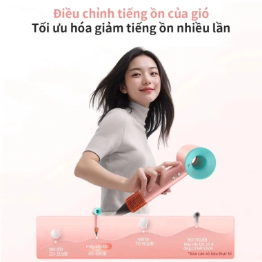 Máy sấy tóc ion âm 2 chiều nóng lạnh, không cánh 3 tốc độ công suất cao, đầu tạo kiểu - 339k