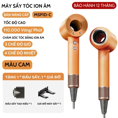 Máy sấy tóc ion âm 2 chiều nóng lạnh, không cánh 3 tốc độ công suất cao, đầu tạo kiểu - 339k