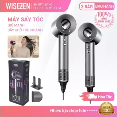Máy sấy tóc ion âm 2 chiều Wisezen 1.400W Nóng Lạnh, quà tặng 359.000đ