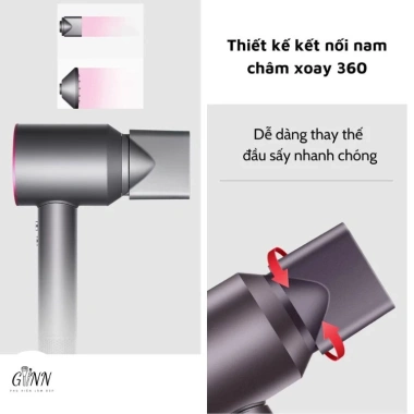 Máy sấy tóc ion âm 5 đầu HGHOME đa năng uốn duỗi xoăn, công nghệ ion âm, giá chỉ 80.000₫