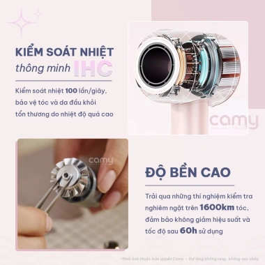 Máy sấy tóc ion âm Camy Air Power 2 chiều 1.600W - Tạo kiểu nhanh, bảo vệ tóc, bảo hành 12 tháng, giá ưu đãi 435.500₫ 6