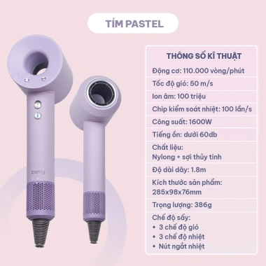 Máy sấy tóc ion âm Camy Air Power 2 chiều 1.600W - Tạo kiểu nhanh, bảo vệ tóc, bảo hành 12 tháng, giá ưu đãi 435.500₫ 10