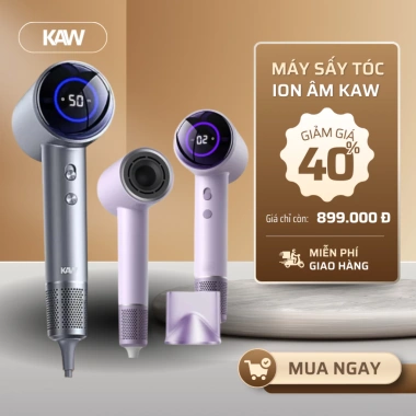 Máy sấy tóc ion âm KAW 2 chiều nóng lạnh 1.600W gấp gọn nhẹ, BH 12 tháng, chỉ 434.000₫