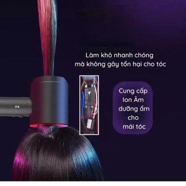 Máy sấy tóc ion âm không cánh 5 đầu, chống ồn, nóng lạnh 2 chiều 2.200W 319.000₫
