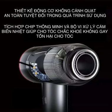 Máy sấy tóc ion âm không cánh quạt cao cấp – Dưỡng ẩm, tóc chắc khỏe, quà tặng hấp dẫn, giá 250.000 VNĐ
