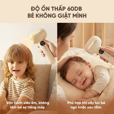 Máy sấy tóc ion âm không dây SKULD D3 3 chế độ, cảm ứng, độ ồn thấp, chống bức xạ, an toàn bé IQKAO 7