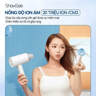 Máy sấy tóc ion âm ShowSee A1 1.800W cao cấp - Chống xù rối, khô tóc nhanh, giá chỉ 299.000đ 2