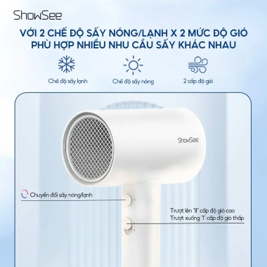 Máy sấy tóc ion âm ShowSee A1 1.800W cao cấp - Chống xù rối, khô tóc nhanh, giá chỉ 299.000đ 5