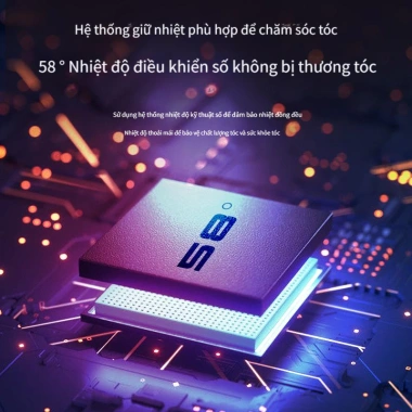 Máy sấy tóc ion ánh sáng xanh khô nhanh 3 tốc độ nóng/lạnh, khí thấp tiếng ồn cao cấp
