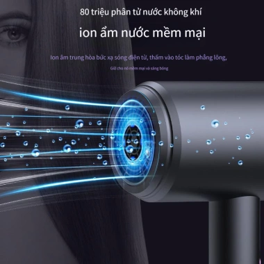 Máy sấy tóc ion ánh sáng xanh khô nhanh 3 tốc độ nóng/lạnh, khí thấp tiếng ồn cao cấp