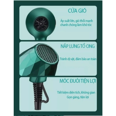 Máy sấy tóc KAW 2 chiều công suất lớn, sấy nhanh khô, sang trọng, giá 190.000 VND