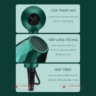 Máy sấy tóc Kaw 2.000W – 6 tốc độ gió, 3 chế độ nhiệt, bảo vệ tóc, tạo kiểu chuyên nghiệp, giá chỉ 149.000đ