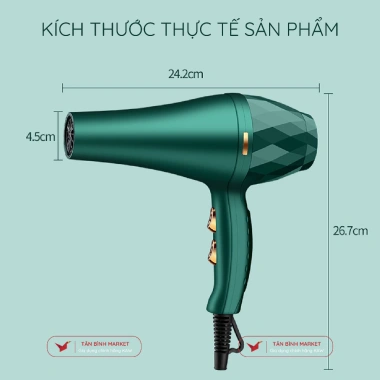 Máy sấy tóc Kaw 2.000W – 6 tốc độ gió, 3 chế độ nhiệt, bảo vệ tóc, tạo kiểu chuyên nghiệp, giá chỉ 149.000đ