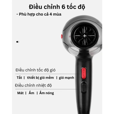 Máy sấy tóc KAW K2.000 2 chiều 3 chế độ 2.200W Tặng bộ 5 phụ kiện chỉ 141.550 VND 3