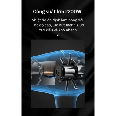 Máy sấy tóc KAW K2.000 2 chiều 3 chế độ 2.200W Tặng bộ 5 phụ kiện chỉ 141.550 VND 4