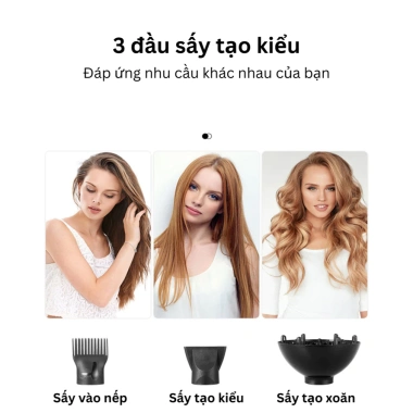 Máy sấy tóc KAW K2.000 2 chiều 3 chế độ 2.200W Tặng bộ 5 phụ kiện chỉ 141.550 VND 6