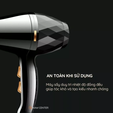 Máy sấy tóc KAW K2.000 2.000W sấy nóng lạnh kèm 5 phụ kiện Giá ưu đãi 180.500 VND
