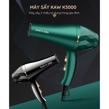 Máy sấy tóc KAW K2.000 2.000W sấy nóng lạnh kèm 5 phụ kiện Giá ưu đãi 180.500 VND