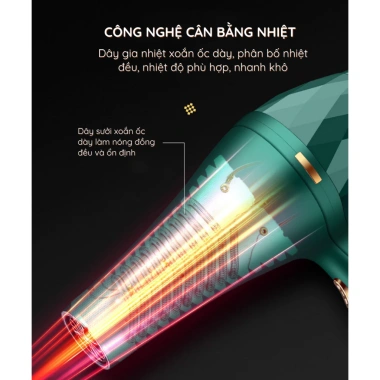 Máy sấy tóc KAW K2.000 2.000W sấy nóng lạnh kèm 5 phụ kiện Giá ưu đãi 180.500 VND