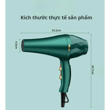 Máy Sấy Tóc KAW-K2.000 Chính Hãng - Bảo Vệ Tóc, Chống Khô Sơ, Kèm Phụ Kiện, Bảo Hành