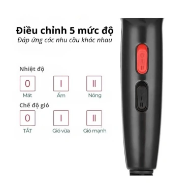Máy Sấy Tóc KAW-K2.000 Chính Hãng - Bảo Vệ Tóc, Chống Khô Sơ, Kèm Phụ Kiện, Bảo Hành
