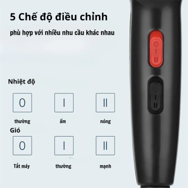 Máy sấy tóc KAW K2.000 công suất lớn, bảo vệ tóc, chống khô, kèm phụ kiện tạo kiểu, bảo hành chính hãng - 139.650₫ 7