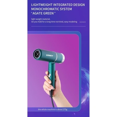 Máy sấy tóc Kemei 1.000W gập lại, thổi nhanh, du lịch sinh viên, giá 247.500₫