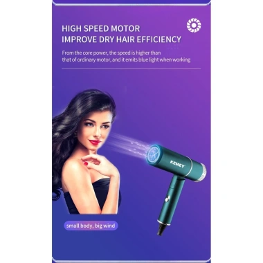 Máy sấy tóc Kemei 1.000W gập lại, thổi nhanh, du lịch sinh viên, giá 247.500₫