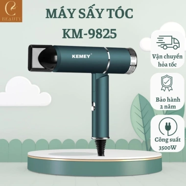Máy sấy tóc Kemey KM-9.825 mini – Công suất lớn, ion âm, chống khô tóc, 209.000₫