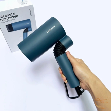 Máy sấy tóc Lock và Lock ENA166BLU 1.600W gấp gọn, sấy nóng lạnh, đầu nam châm xoay 360, giá 368.000đ