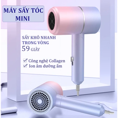 Máy sấy tóc mini 1.000W RIN Đèn xanh dưỡng tóc mượt, ẩm, gấp gọn, tạo kiểu chuyên nghiệp 5 Máy sấy tóc mini 1.000W RIN Đèn xanh dưỡng tóc mượt, ẩm, gấp gọn, tạo kiểu chuyên nghiệp 5