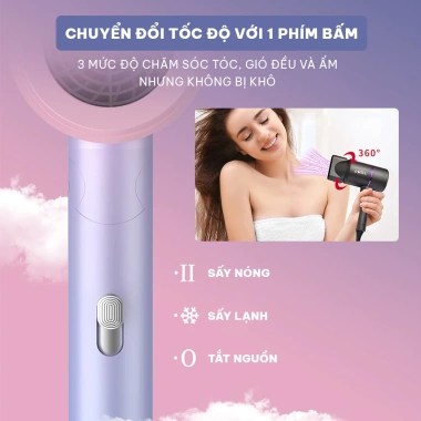 Máy sấy tóc mini 1.200W CWELL C01HD - Ánh sáng xanh, 2 chiều nóng/lạnh, giảm khô xơ, chỉ 119.000₫ 7 Máy sấy tóc mini 1.200W CWELL C01HD - Ánh sáng xanh, 2 chiều nóng/lạnh, giảm khô xơ, chỉ 119.000₫ 7
