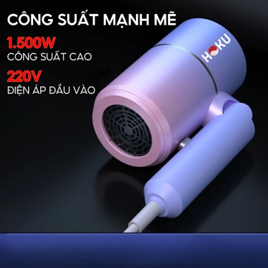 Máy sấy tóc mini 2 chiều HOKU 1.500W, gấp gọn, tạo kiểu chuyên nghiệp MST02 115k