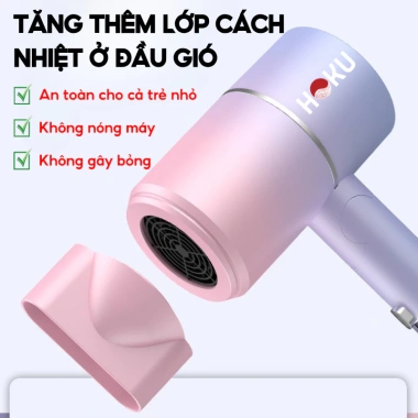 Máy sấy tóc mini 2 chiều HOKU 1.500W, gấp gọn, tạo kiểu chuyên nghiệp MST02 115k