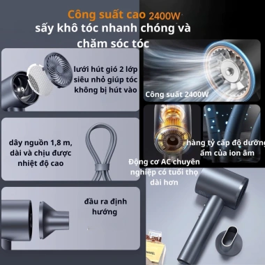 Máy sấy tóc mini 3in1 Đức - Ion âm giảm sợ, tóc bóng mượt, mềm mại, giá 495.000₫ 9