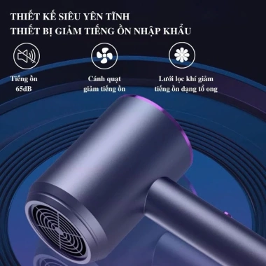 Máy sấy tóc mini công suất lớn 2 chiều nóng lạnh, ánh sáng tím - Giá chỉ 63.610 VND 4