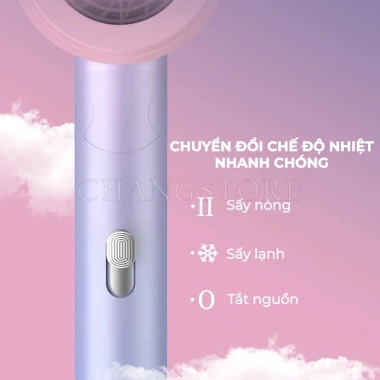 Máy sấy tóc mini gấp gọn 2 chiều nóng lạnh 3 chế độ chăm sóc chuẩn salon công suất lớn Giá 79.000₫