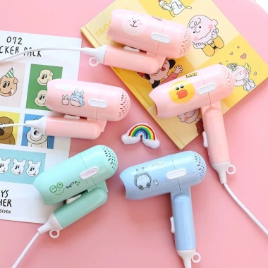 Máy sấy tóc mini gấp gọn hình thú dễ thương - Siêu nhẹ, nhanh khô, giá 79.000đ