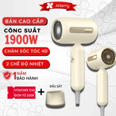 Máy sấy tóc mini Hiterry 2 màu, công suất lớn, ánh sáng xanh, bảo hành 6 tháng