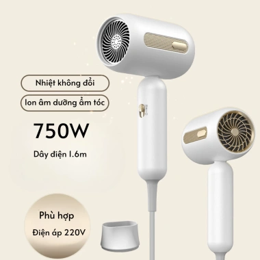 Máy sấy tóc mini Hiterry 3 tốc độ gió 2 chế độ nhiệt ion ánh sáng xanh salon 10