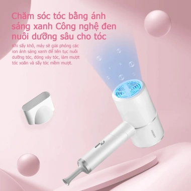 Máy sấy tóc mini HODEKT 3 chế độ gió nóng lạnh, đèn xanh bảo vệ tóc, giá chỉ 149k