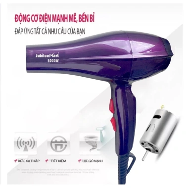 Máy sấy tóc mini Jubilee Mart 2 chiều 1.400-5.000W, thiết kế gọn, chỉ 145.000₫