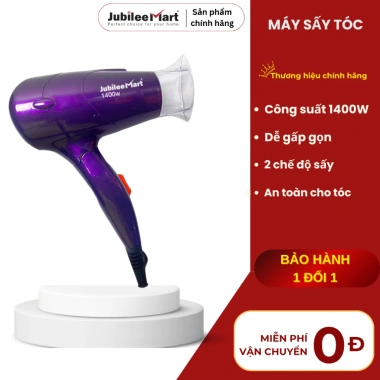 Máy sấy tóc mini Jubilee Mart 2 chiều 1.400-5.000W, thiết kế gọn, chỉ 145.000₫